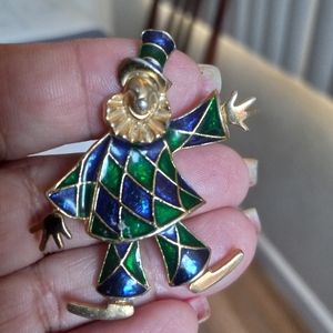 Vintage clown brooch